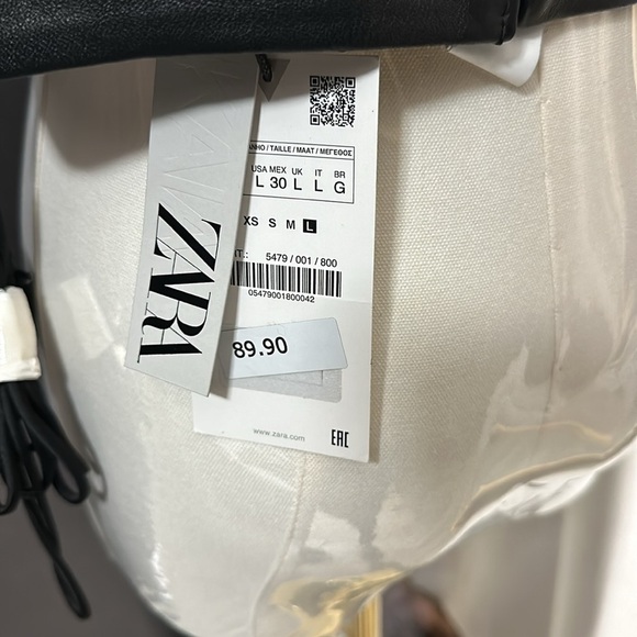 NWT LEATHER ZARA CROP TOP LARGE - Picture 7 of 9